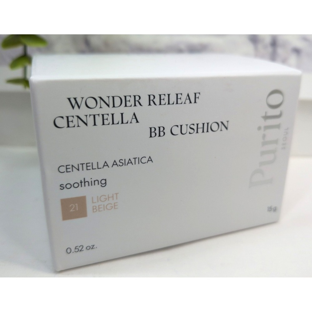 NIB 21 LIGHT BEIGE😍PURITO Wonder Releaf Centella BB Cushio Soothing Cream 15ml